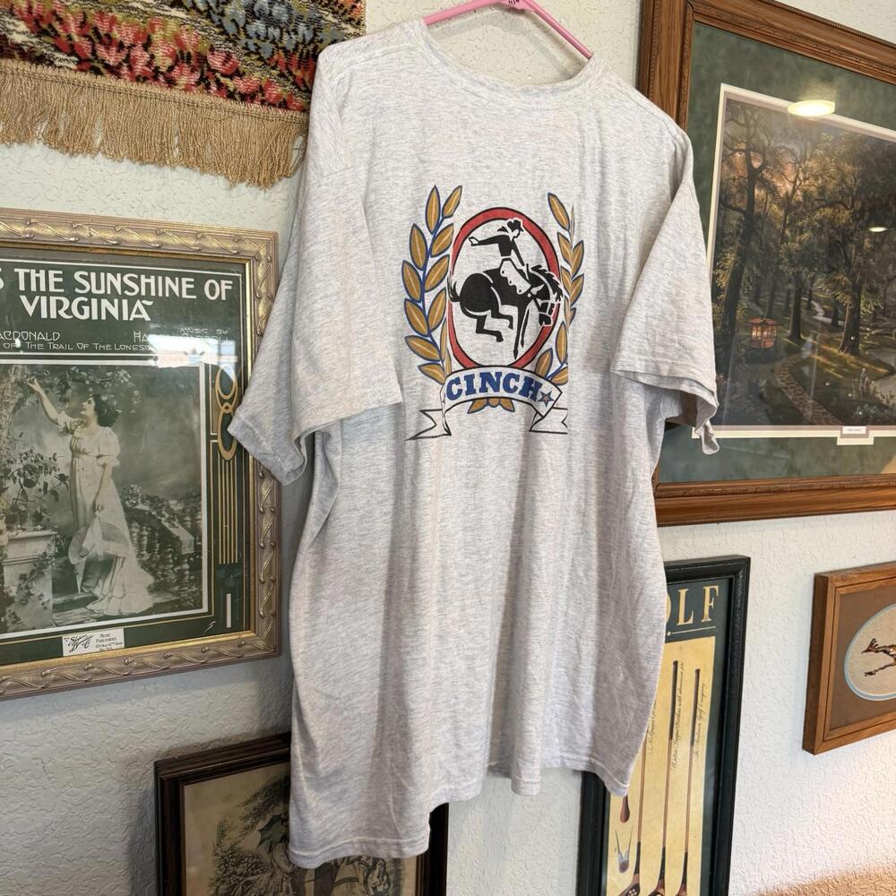 Vintage 90s RARE Cinch Jeans Men’s Designer Cowboy Western Grey Shirt Size‎ XL - Picture 2 of 6